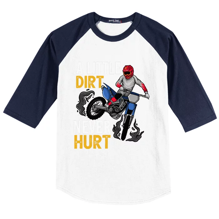 Funny Dirt Bike Design For Motorbike Racing Baseball Sleeve Shirt