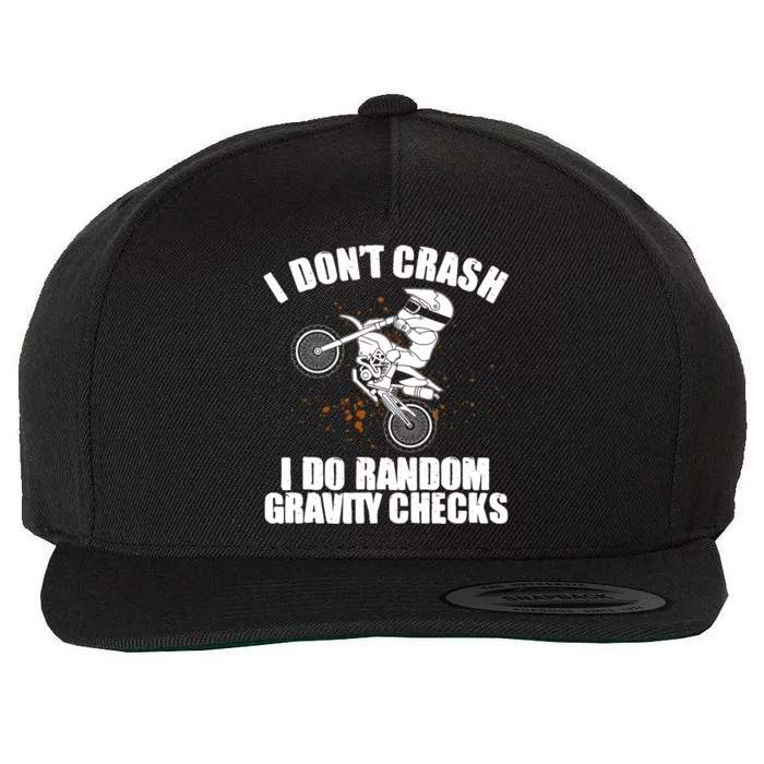 Funny Dirt Bike Gift Boy Random Gravity Checks Motocross Wool Snapback Cap