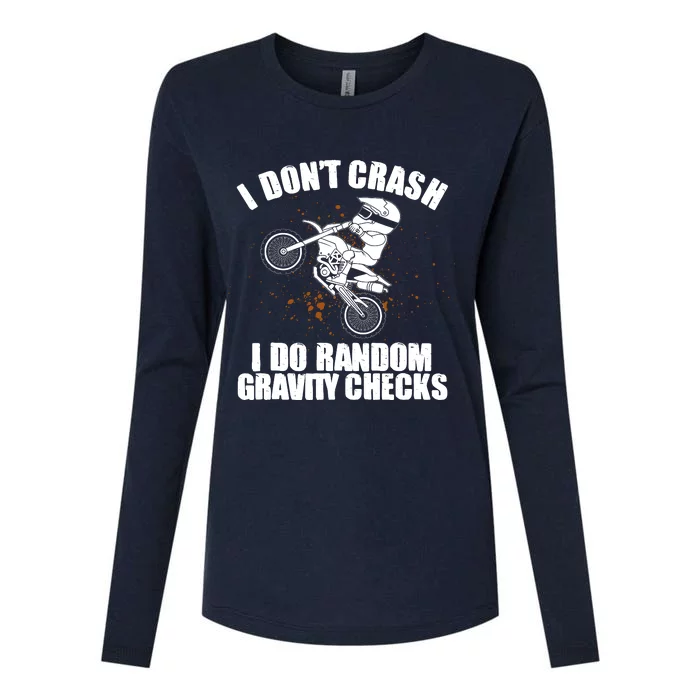 Funny Dirt Bike Gift Boy Random Gravity Checks Motocross Womens Cotton Relaxed Long Sleeve T-Shirt