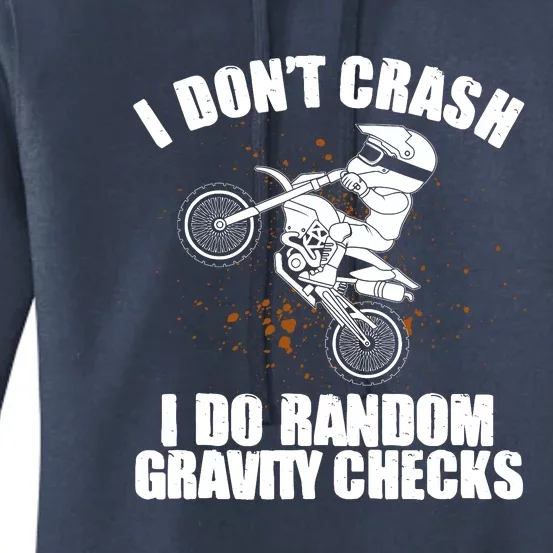 Funny Dirt Bike Gift Boy Random Gravity Checks Motocross Women's Pullover Hoodie