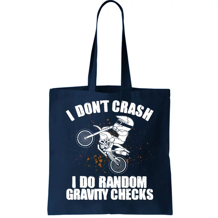 Funny Dirt Bike Gift Boy Random Gravity Checks Motocross Tote Bag