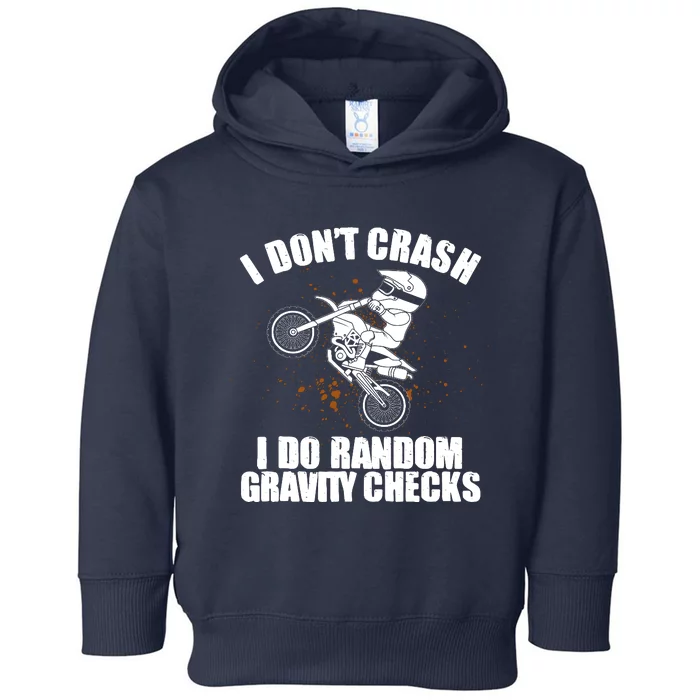 Funny Dirt Bike Gift Boy Random Gravity Checks Motocross Toddler Hoodie