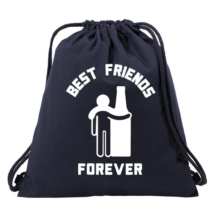 Funny Drinking Best Friend Forever Dad Saying Drawstring Bag