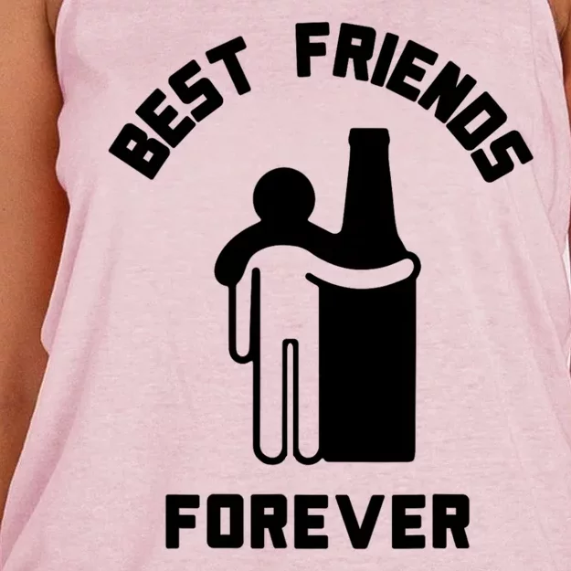 Funny Drinking Best Friend Forever Dad Saying Women's Knotted Racerback Tank