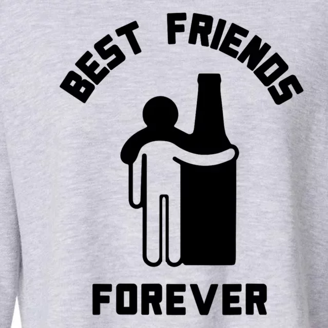 Funny Drinking Best Friend Forever Dad Saying Cropped Pullover Crew