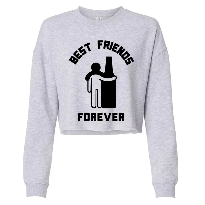 Funny Drinking Best Friend Forever Dad Saying Cropped Pullover Crew