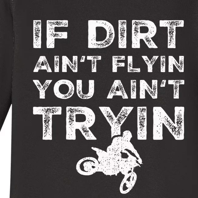 Funny Dirt Bike Riding Mx Motocross Rider Supercross Baby Long Sleeve Bodysuit