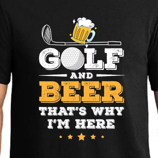 Father's Day Beer Joke Dad Beer Lovers Playing Golf Gift Pajama Set