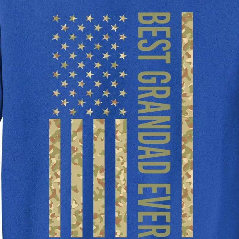 Fathers Day Best Grandpa Ever Camouflage American Flag Meaningful Gift Sweatshirt