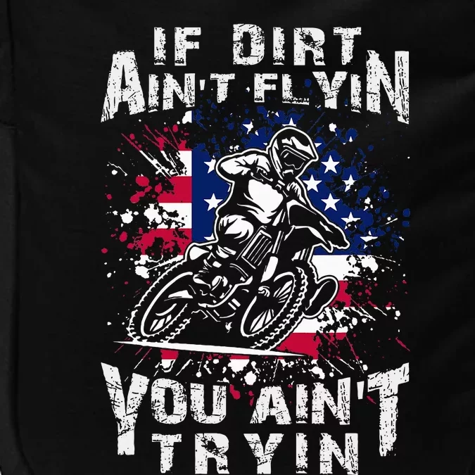 Funny Dirt Bike Riding US Flag MX Motocross Rider Supercross Impact Tech Backpack