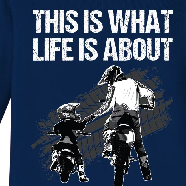 Funny Dirt Bike Art For Men Dad Boys Kid Motorcycle Lover Baby Long Sleeve Bodysuit