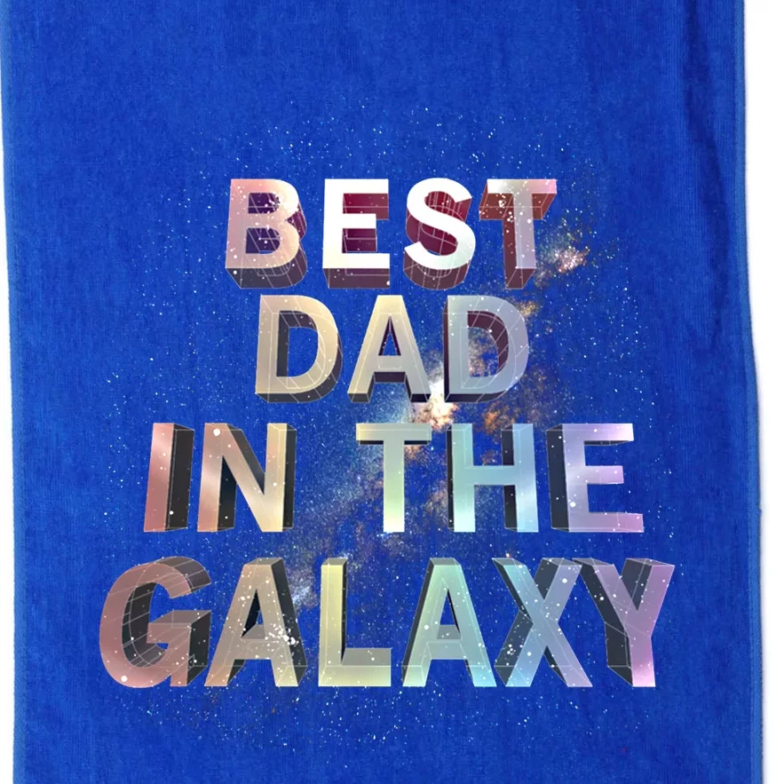 Fathers Day Best Dad In The Galaxy Rainbow Cute Gift Platinum Collection Golf Towel