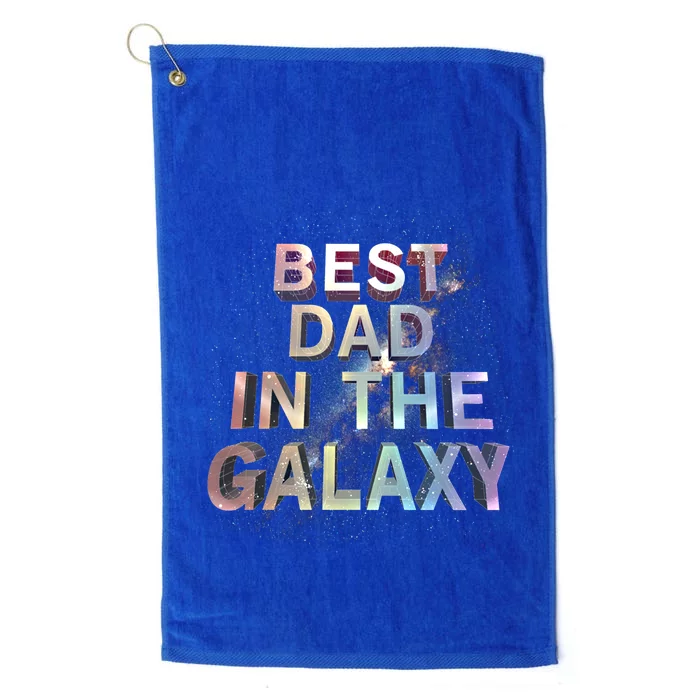 Fathers Day Best Dad In The Galaxy Rainbow Cute Gift Platinum Collection Golf Towel