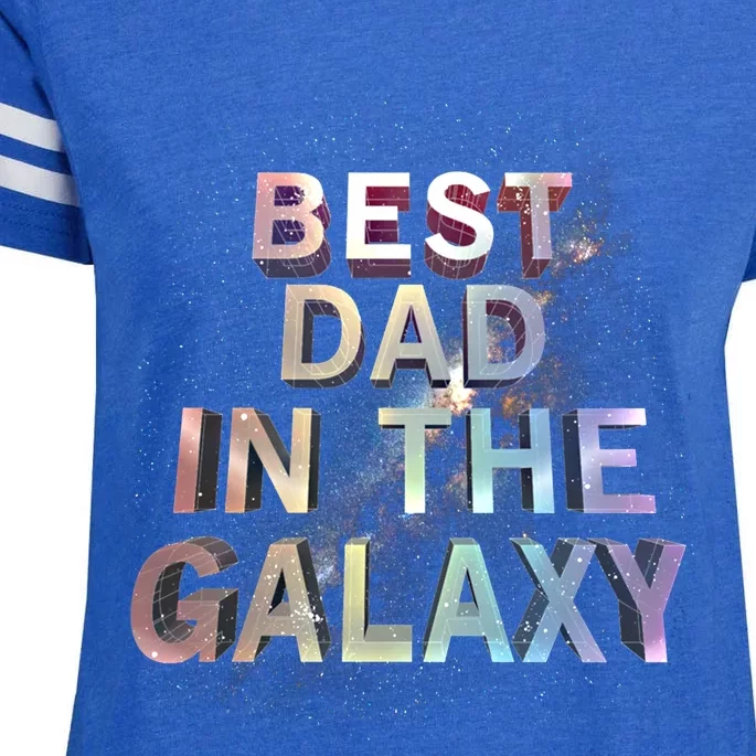 Fathers Day Best Dad In The Galaxy Rainbow Cute Gift Enza Ladies Jersey Football T-Shirt