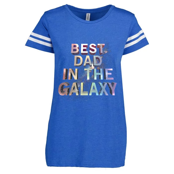 Fathers Day Best Dad In The Galaxy Rainbow Cute Gift Enza Ladies Jersey Football T-Shirt