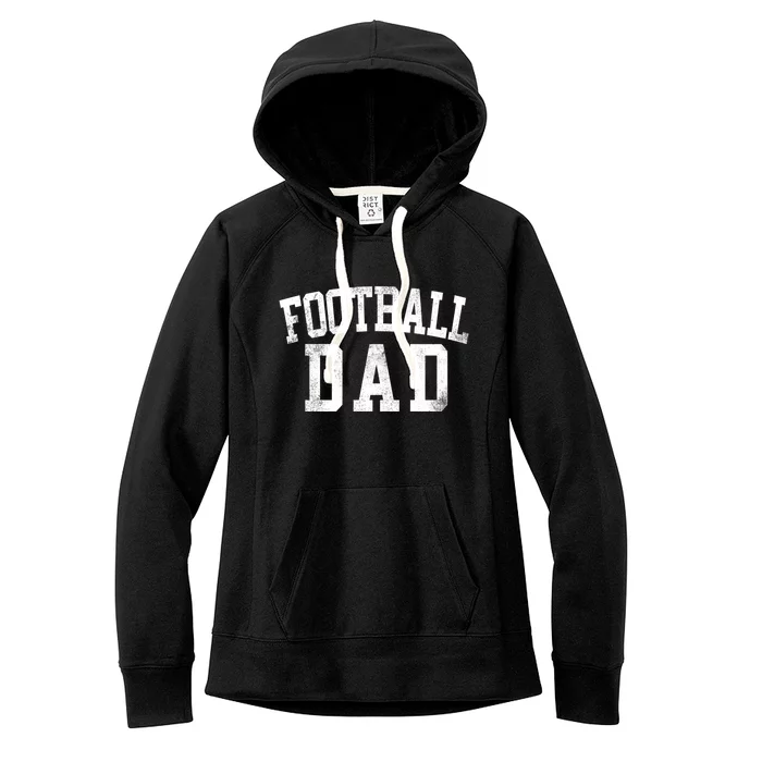 Football Dad Birthday Classic Bold Font Football Daddy Women's Fleece Hoodie