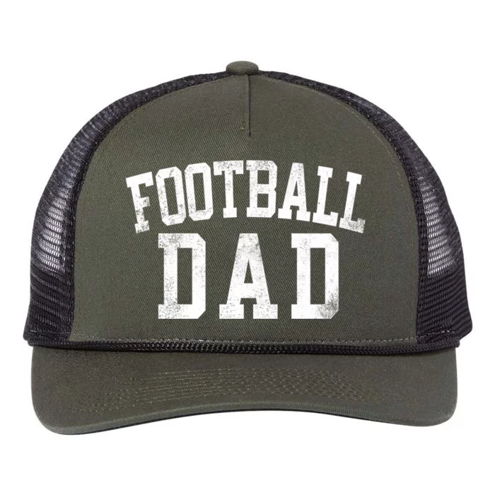 Football Dad Birthday Classic Bold Font Football Daddy Retro Rope Trucker Hat Cap