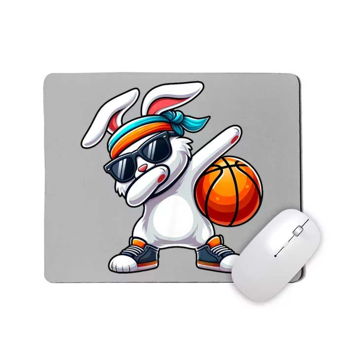 Funny Dabbing Bunny Playing Basketball Easter Day Mousepad