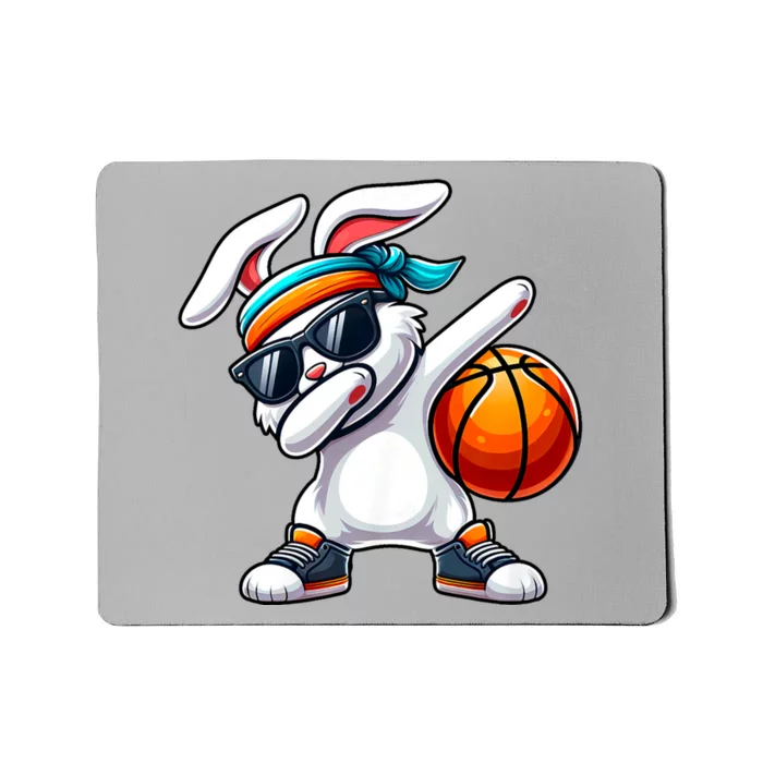 Funny Dabbing Bunny Playing Basketball Easter Day Mousepad