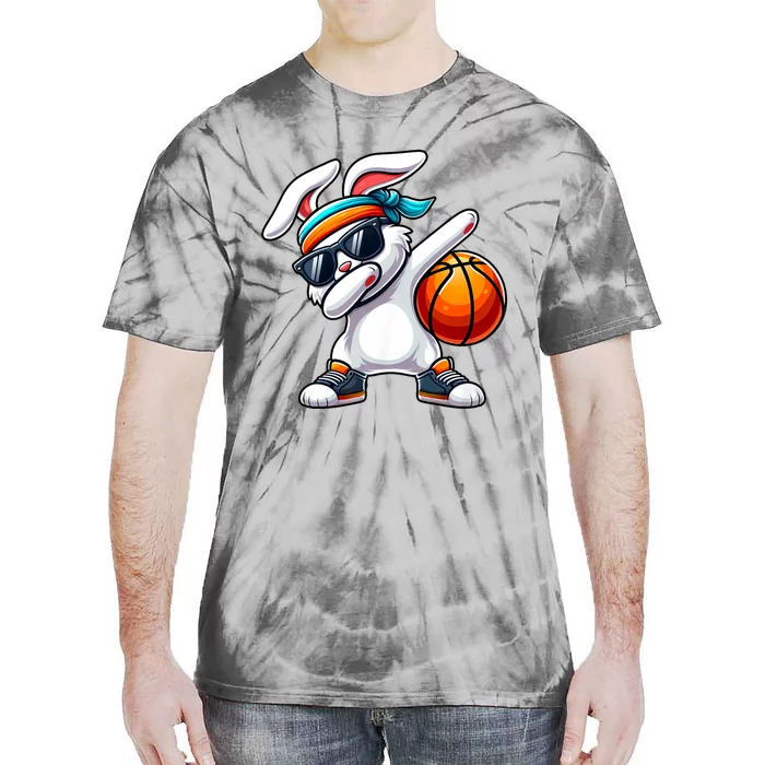 Funny Dabbing Bunny Playing Basketball Easter Day Tie-Dye T-Shirt