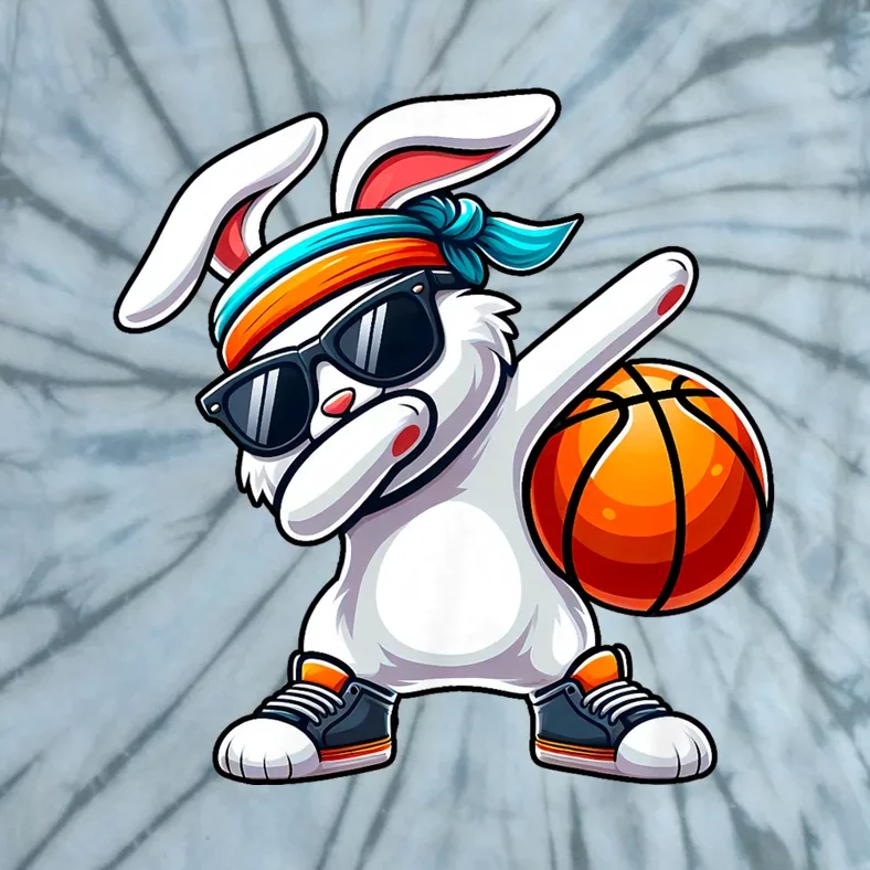 Funny Dabbing Bunny Playing Basketball Easter Day Tie-Dye T-Shirt