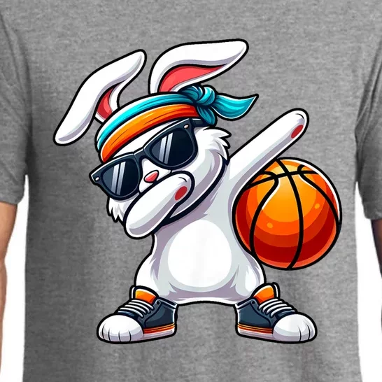 Funny Dabbing Bunny Playing Basketball Easter Day Pajama Set