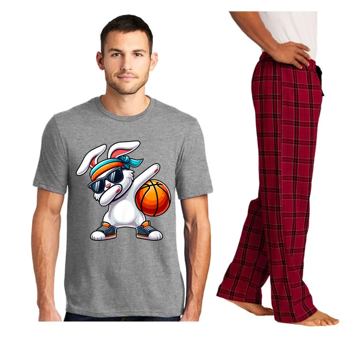 Funny Dabbing Bunny Playing Basketball Easter Day Pajama Set