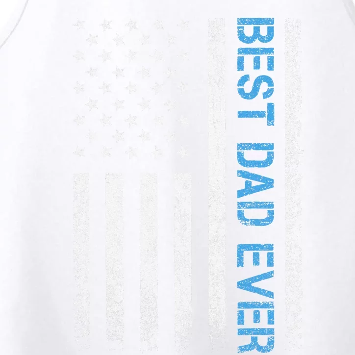 Father's Day Best Dad Ever with US American Flag Performance Tank