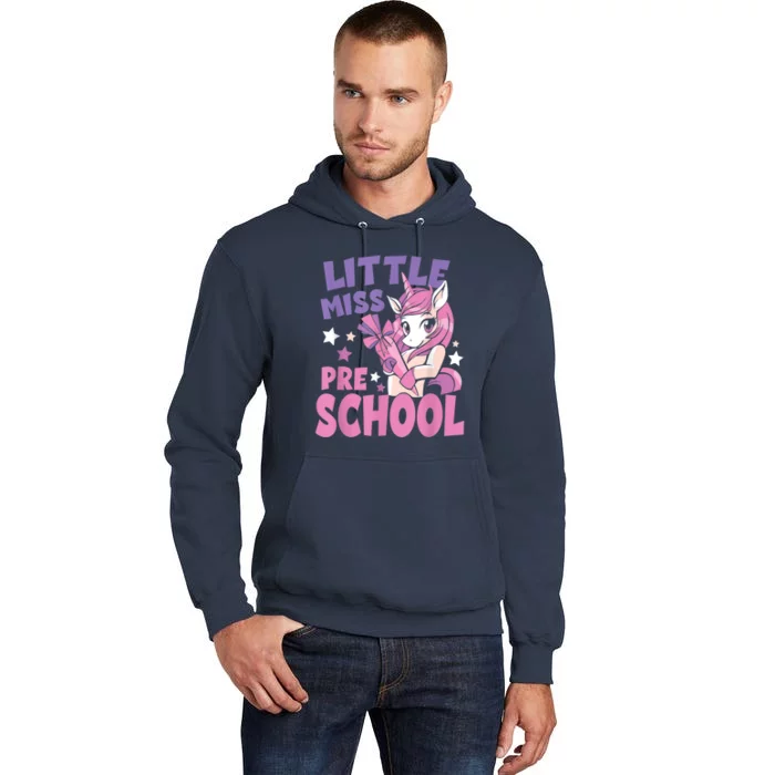 First Day Back To School Little Miss Preschool Unicorn Tall Hoodie