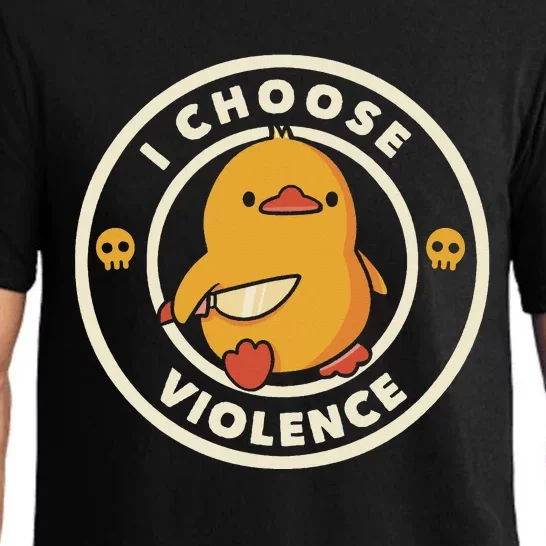 Funny Duck By Tobe Fonseca I Choose Violence Pajama Set