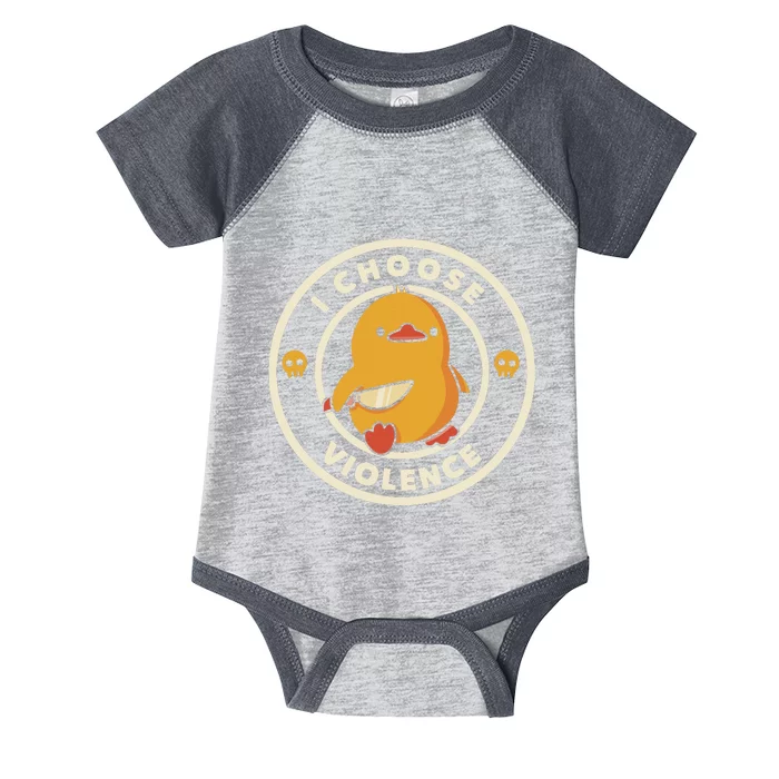 Funny Duck By Tobe Fonseca I Choose Violence Infant Baby Jersey Bodysuit