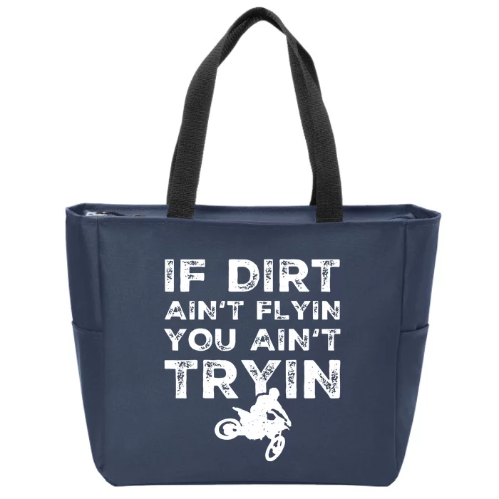 Funny Dirt Bike Riding Motocross Rider Supercross Zip Tote Bag