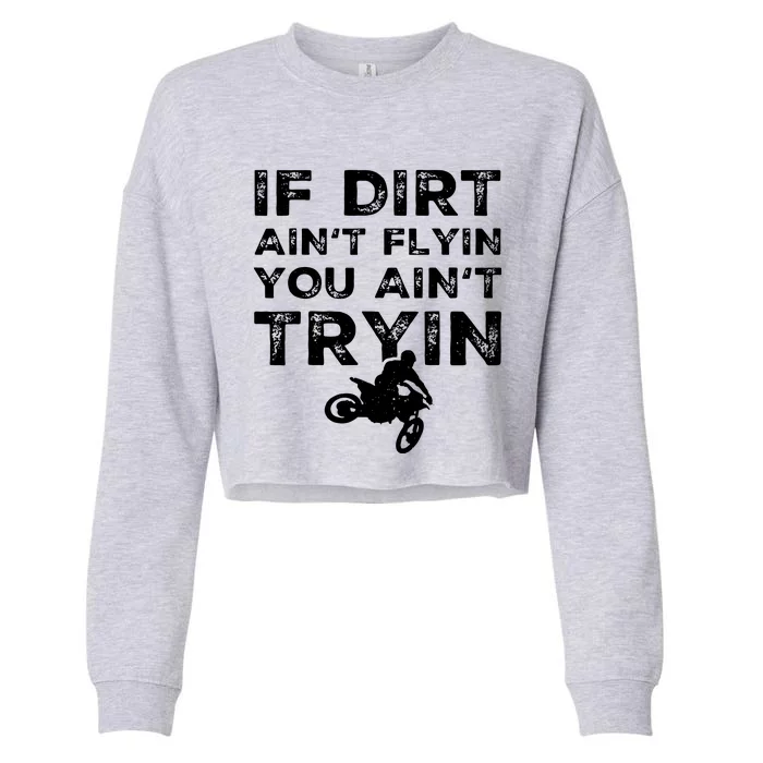 Funny Dirt Bike Riding Motocross Rider Supercross Cropped Pullover Crew