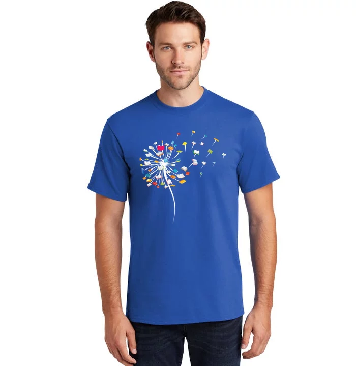 Funny Dandelion Books Gift For Reading Lover Tall T-Shirt