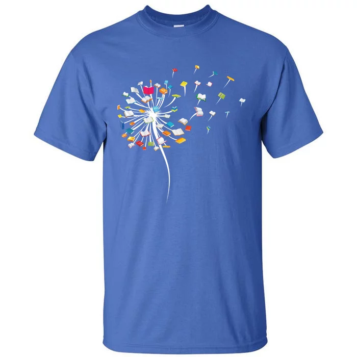 Funny Dandelion Books Gift For Reading Lover Tall T-Shirt