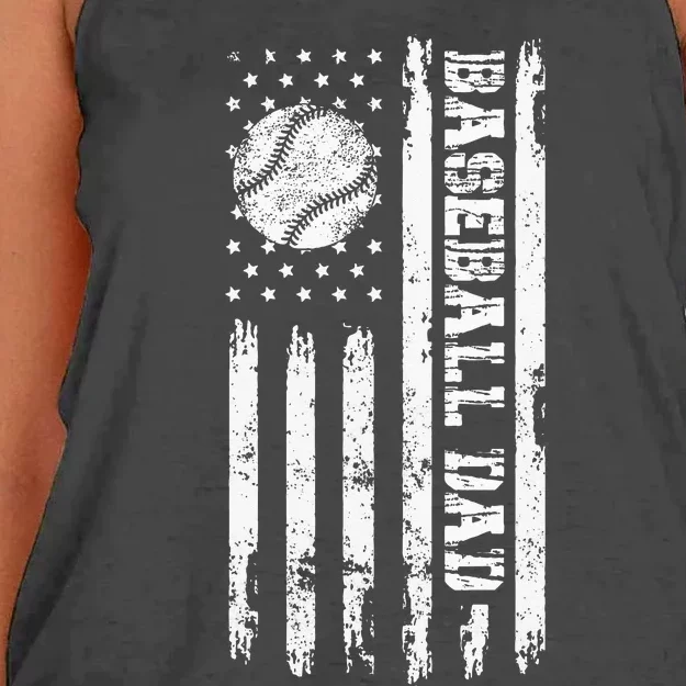 Fathers Day Baseball Dad Gifts Dad Men Baseball Wife Son Women's Knotted Racerback Tank