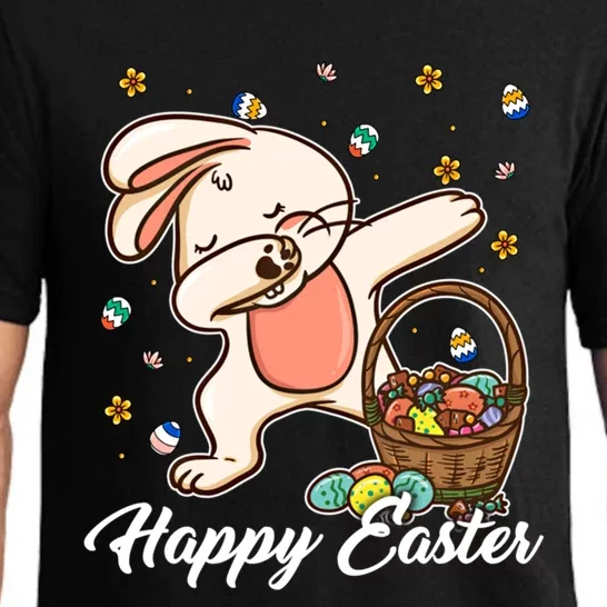 Funny Dabbing Bunny Happy Easter Day Funny Gift Gift Pajama Set