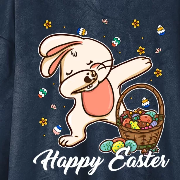 Funny Dabbing Bunny Happy Easter Day Funny Gift Gift Hooded Wearable Blanket