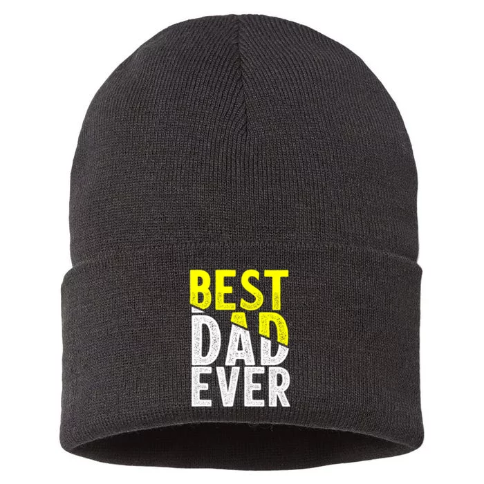 Father Day Best Dad Ever From Daughter Son Mom Sustainable Knit Beanie