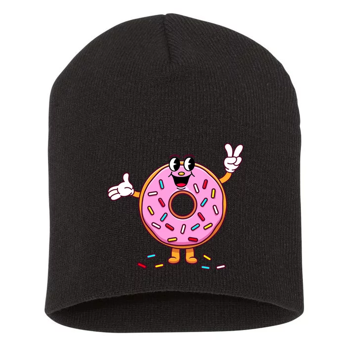 Funny Donut Boy Girl Donut Sprinkles Short Acrylic Beanie