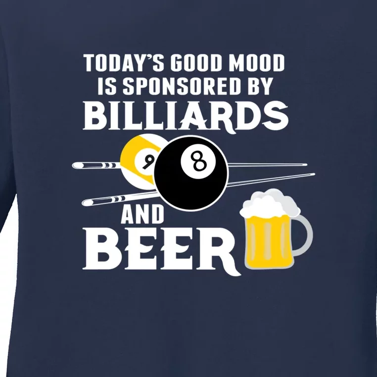 Father's Day BILLIARDS AND BEER BILLIARDS POOL PLAYER Gift For Dad Ladies Long Sleeve Shirt