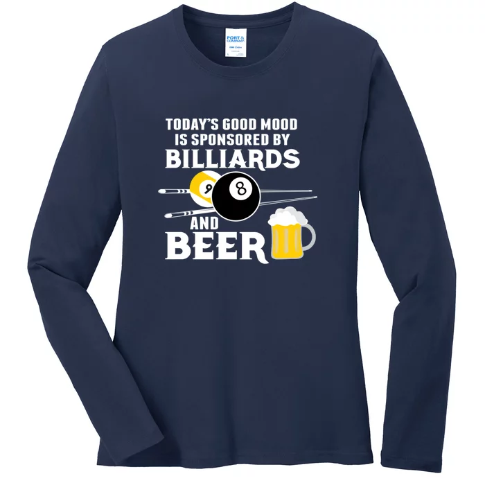 Father's Day BILLIARDS AND BEER BILLIARDS POOL PLAYER Gift For Dad Ladies Long Sleeve Shirt