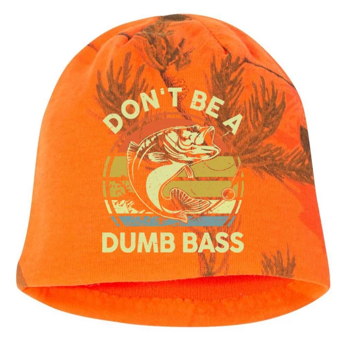 Funny Dont Be Dumb Bass Fish Fathers Day Gift Dad Fishing Kati - Camo Knit Beanie