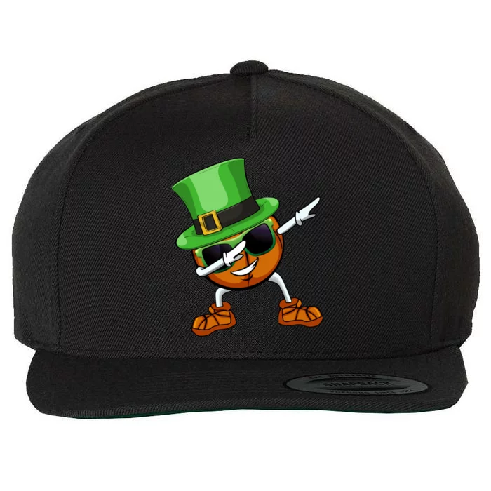 Funny Dabbing Basketball Patricks Day Leprechauns Shamrock Cool Gift Wool Snapback Cap