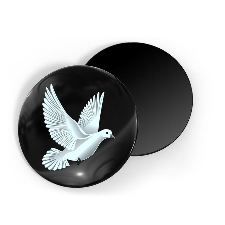 Flying Dove Black & White Sketch Magnet