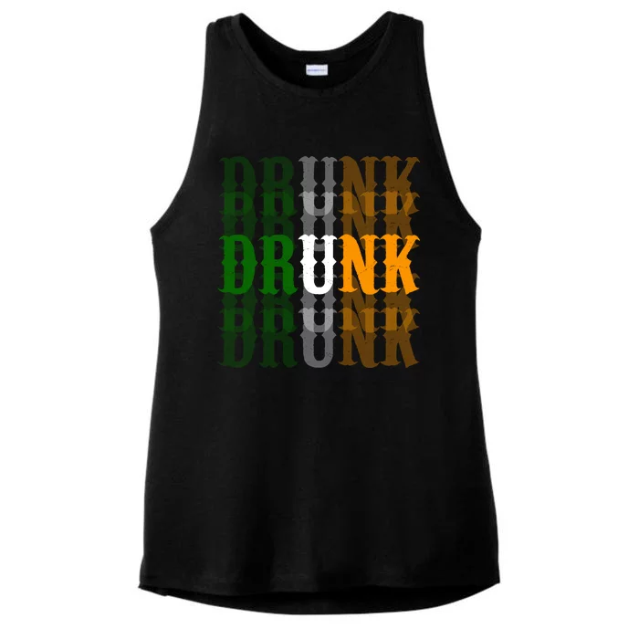 Funny Drunk Blur St Patricks Day Ladies Tri-Blend Wicking Tank