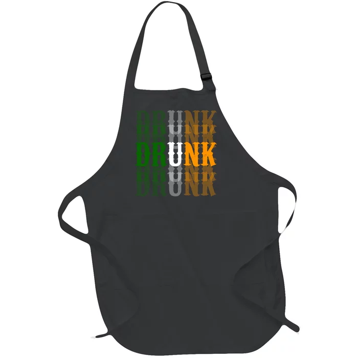 Funny Drunk Blur St Patricks Day Full-Length Apron With Pocket