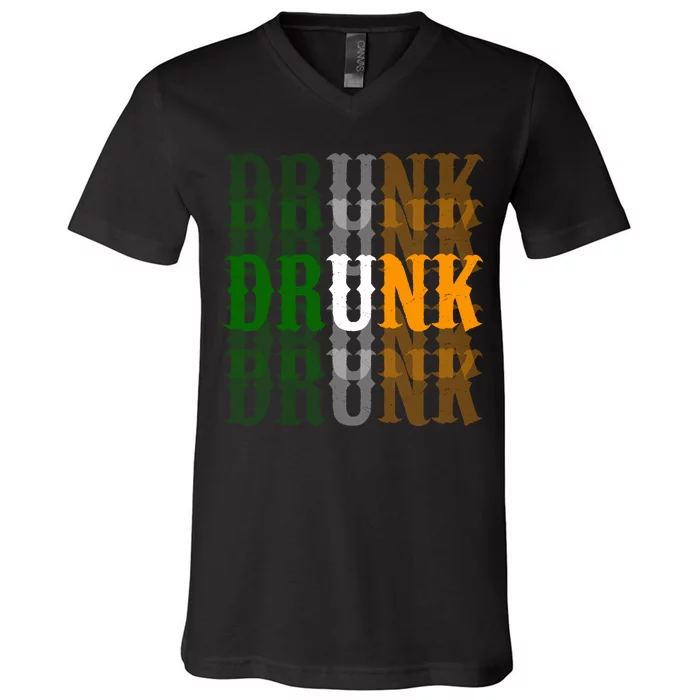 Funny Drunk Blur St Patricks Day V-Neck T-Shirt