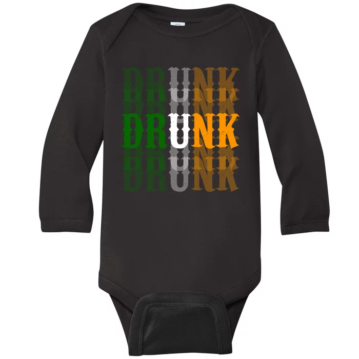 Funny Drunk Blur St Patricks Day Baby Long Sleeve Bodysuit