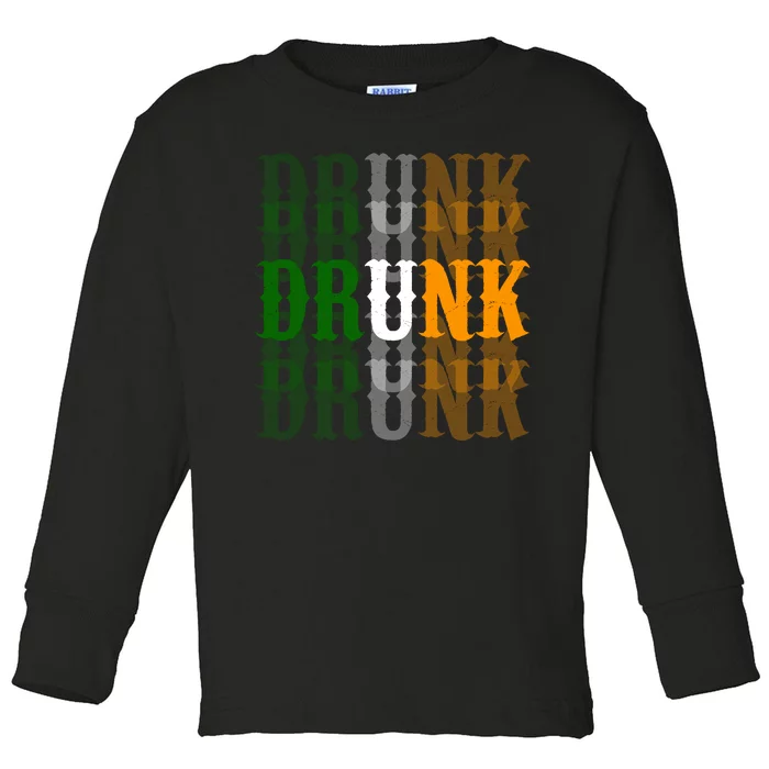 Funny Drunk Blur St Patricks Day Toddler Long Sleeve Shirt